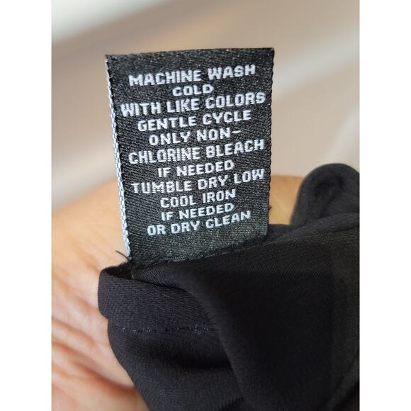 Premise Studio Tunic Blouse Women's Large Black White Long Sleeve Sheer Top - Picture 12 of 13